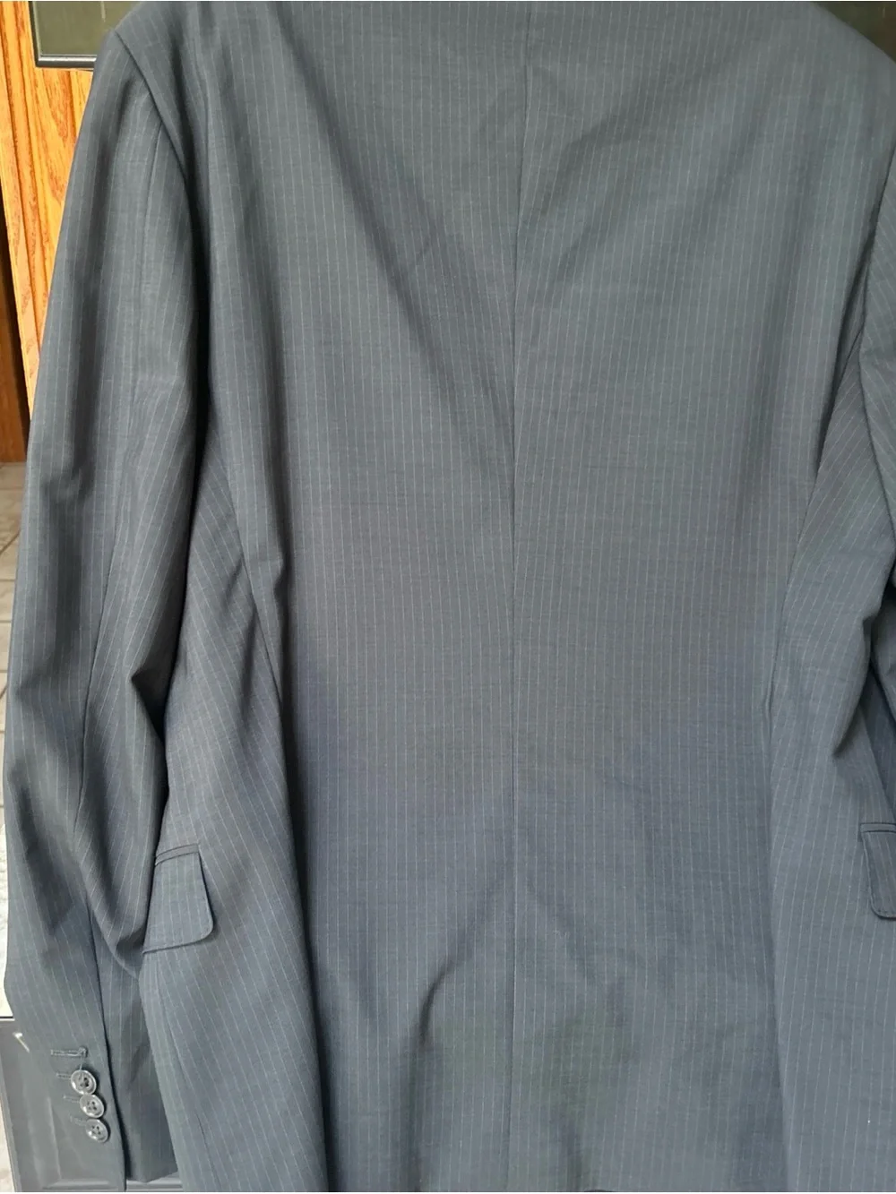 Giorgio Armani COLLEZION Charcoal Pinstripe Single Blazer Sz 40R 2 Button Italy